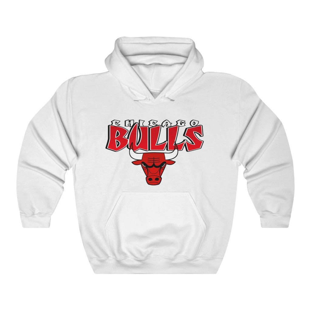 Printify Chicago Bulls Vintage 90's Heavyweight NBA Hoodie White / 2XL