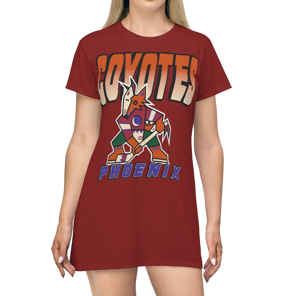 Women's Vintage NHL Arizona Coyotes Kachina Oversized T-Shirt Dress S