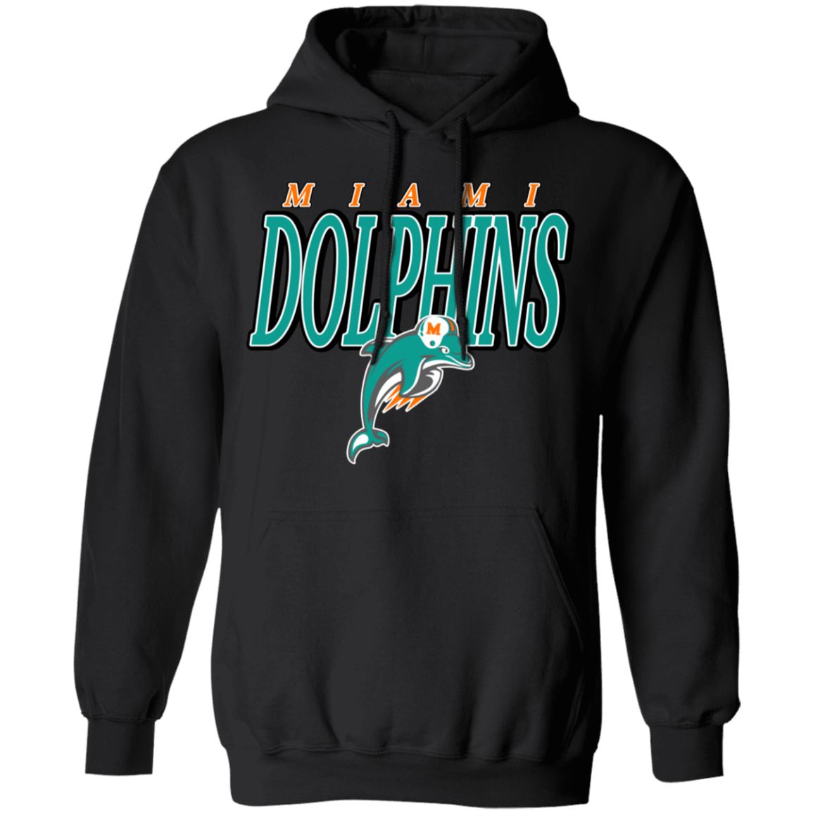 CustomCat Miami Dolphins Retro NFL Hoodie Black / XL